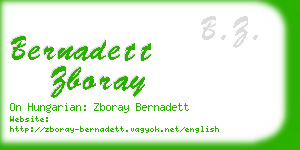 bernadett zboray business card